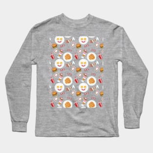 50's Diner Food Pattern Long Sleeve T-Shirt